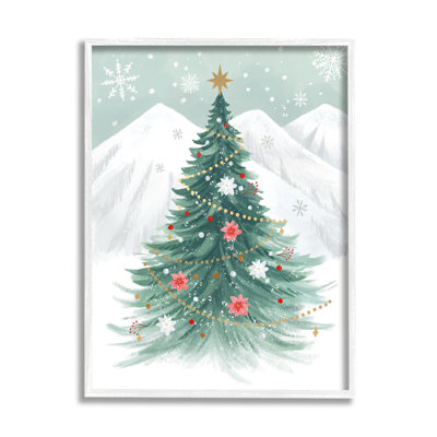 Ba-856 - Arbre de Noël subtil encadré dans la neige