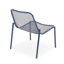 Ensemble de 2 chaises empilables, en fer bleu marine mat, finitions artisanales, 66 cm de profondeur x 58 cm de largeur x 32 cm de hauteur d'assise. Collection de 2 chaises, finition fer, détails artisanaux, 66 cm x 32 cm.