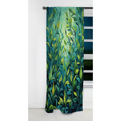 Floral Curtain Panel, Herb Botanical Pattern Blackout Decor - Herbs Tarragon Tales V