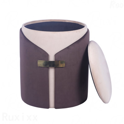 Repose-pieds deux tons avec fonction de rangement / tabouret de coiffeuse