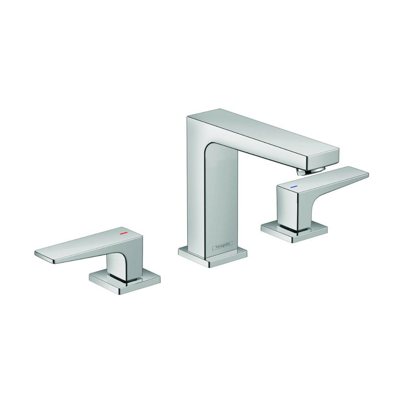 Hansgrohe Metropol Widespread Faucet 110 with Lever Handles and Drain Assembly, 1.2 GPM, Chrome