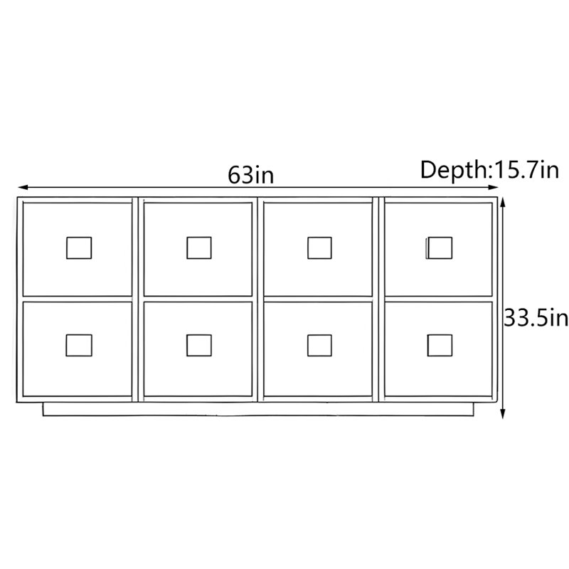Armoire Nordic Creative, H 33,5 po x l 63 po x P 15,7 po