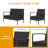 Munoz 4 - Person Patio Conversation Set with Cushions-133459223
