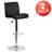 Nusbaum Vinyl Adjustable Height Barstool with Rolled Seat and Chrome Base-628948598
