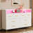 TV Stand Dresser For Bedroom With LED Light & Charging Station, 8 Drawers Wooden Dressers-687128090