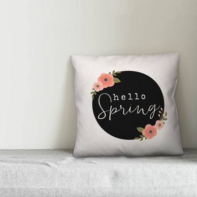 Hello Hello Spring Floral Throw Pillow