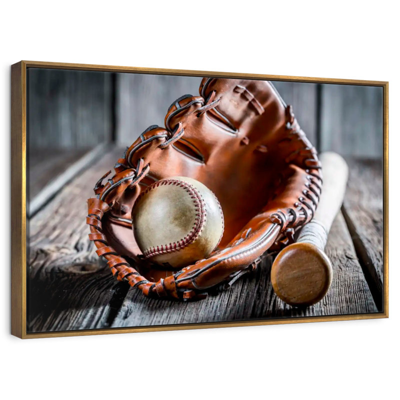 Baseball Basics, 19" X 13", Floating Frame Gold