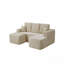 Canapé modulaire de 104 po avec méridienne en forme de U et poches latérales, canapé modulaire moderne avec assise profonde, canapé rembourré pour la chambre à coucher du salon, aucun assemblage requis, beige, droite-283995180-283995185