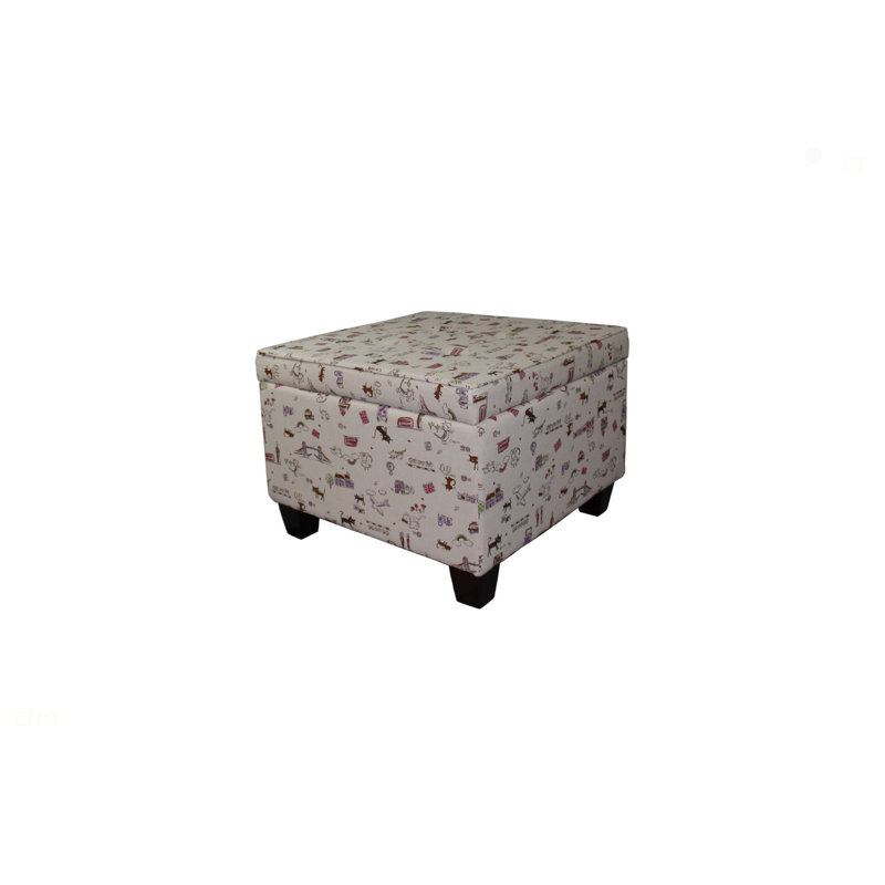 18.75" Tall Storage Ottoman, Kids Print