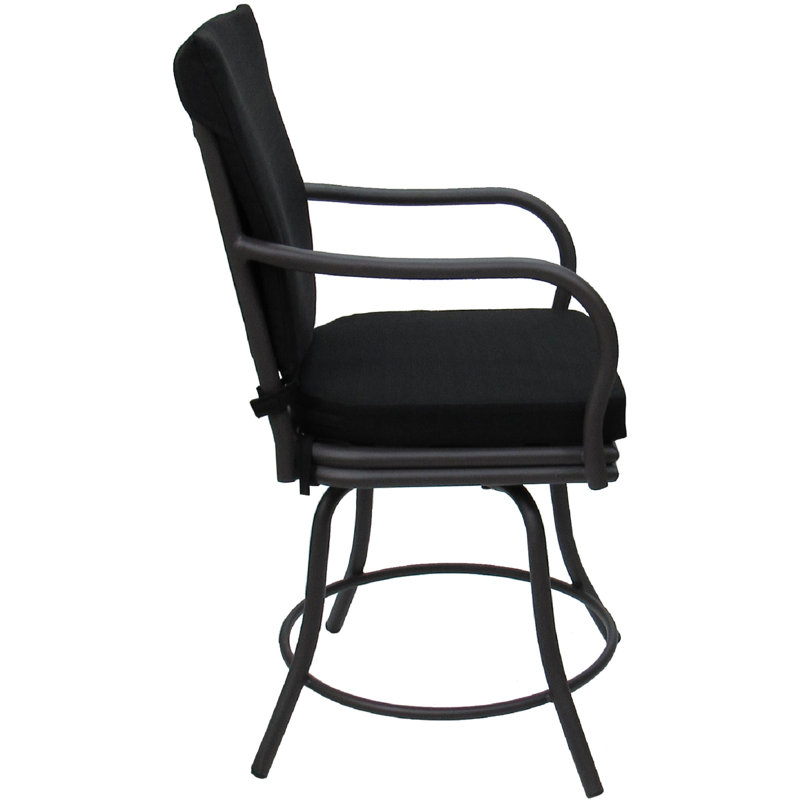 Ensemble repas pour 4 personnes Soter, Cadre gris / coussin noir