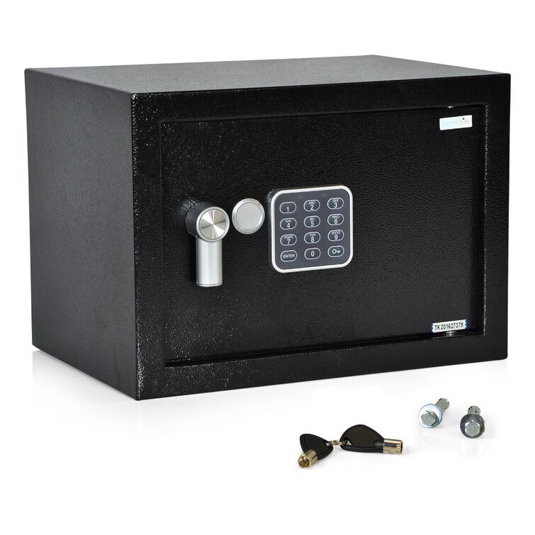 SereneLife Compact Electronic Security Safe with Key Lock