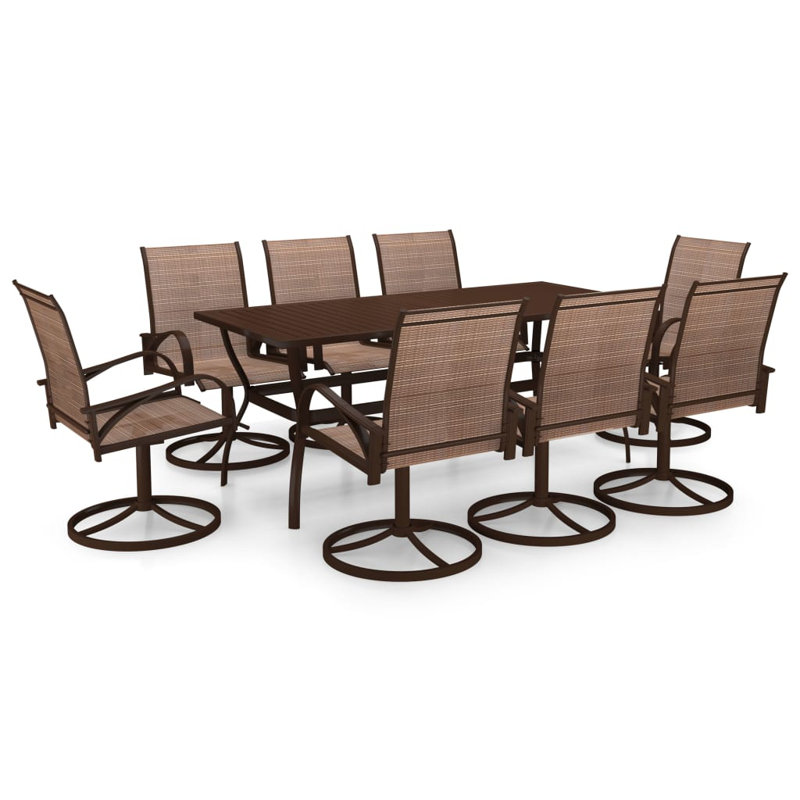 Rectangular 8 - Person Dining Set, Brown