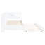 Lit de jour simple blanc avec couchette, charge et rangement, fabrication en bois de pin, structure, 10 lattes de lit, matelas de 6 po recommandé, peu encombrant, tablette de charge et poids maximum de 350 lb, blanc