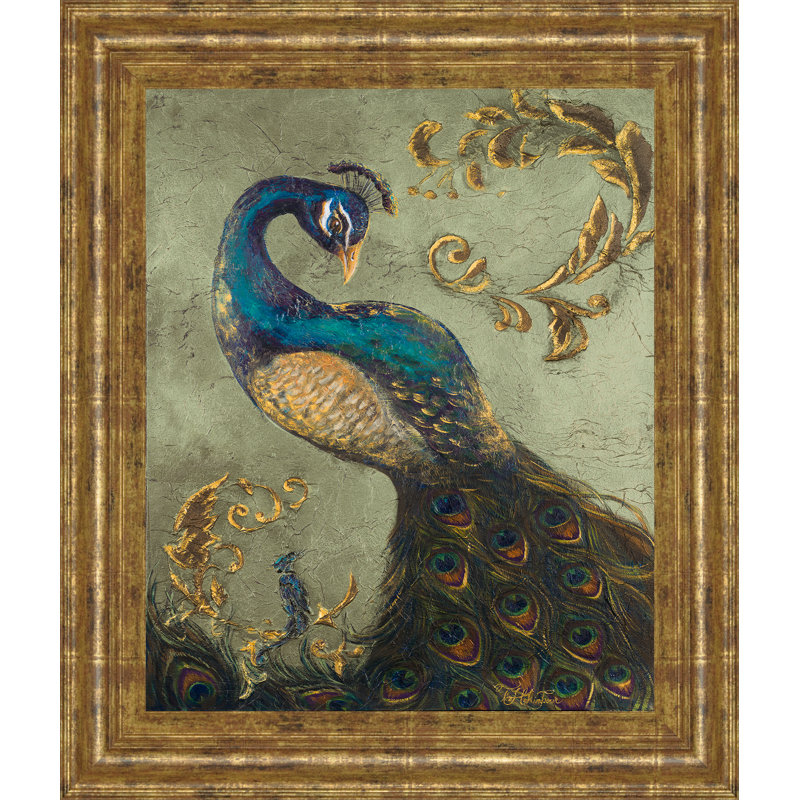 Art mural Regal Peacock - 22 po x 26 po - cadre doré