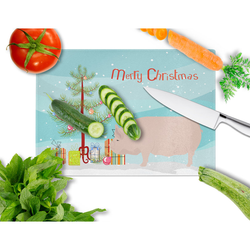 Planche à découper en verre trempé pour cochon de noël en verre trempé caroline