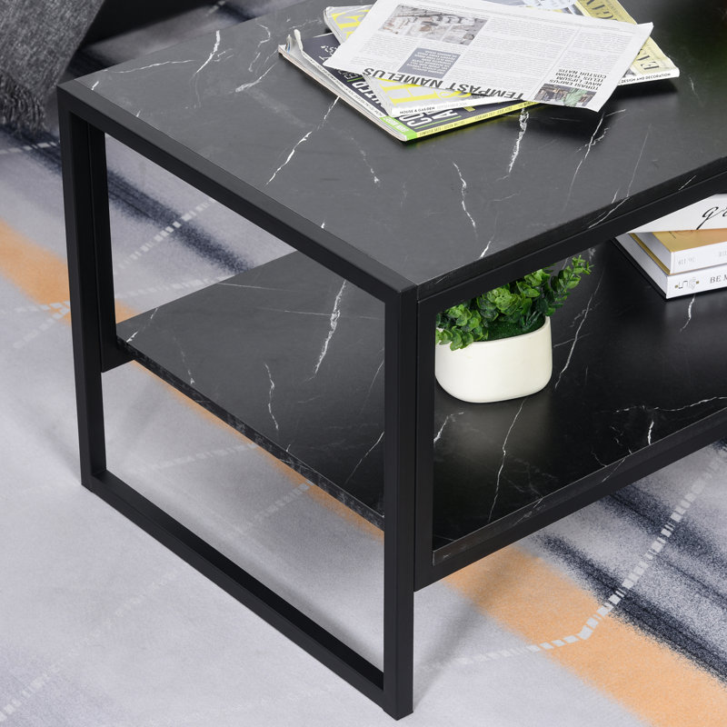 Nahunta Sled Coffee Table with Storage, Black