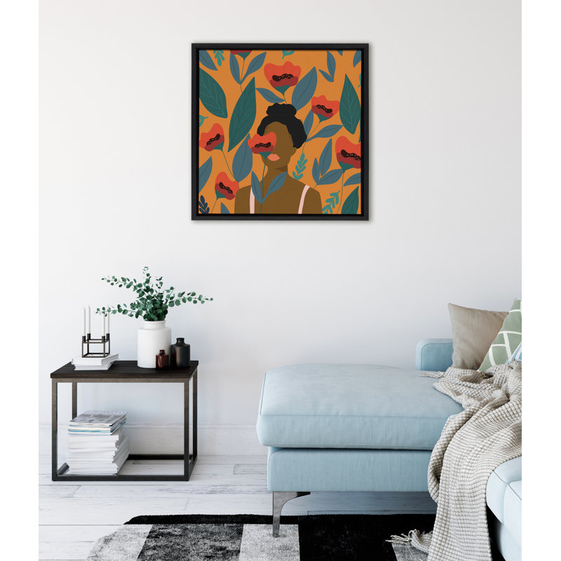 «Smell the Roses» par Oris Eddu, reproduction d'art sur toile encadrée, Noir