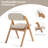 Wooden Stackable Dining  Folding Chairs with Padded Seats, Set of 2 with Removable Cover Extra, Cream-126061564