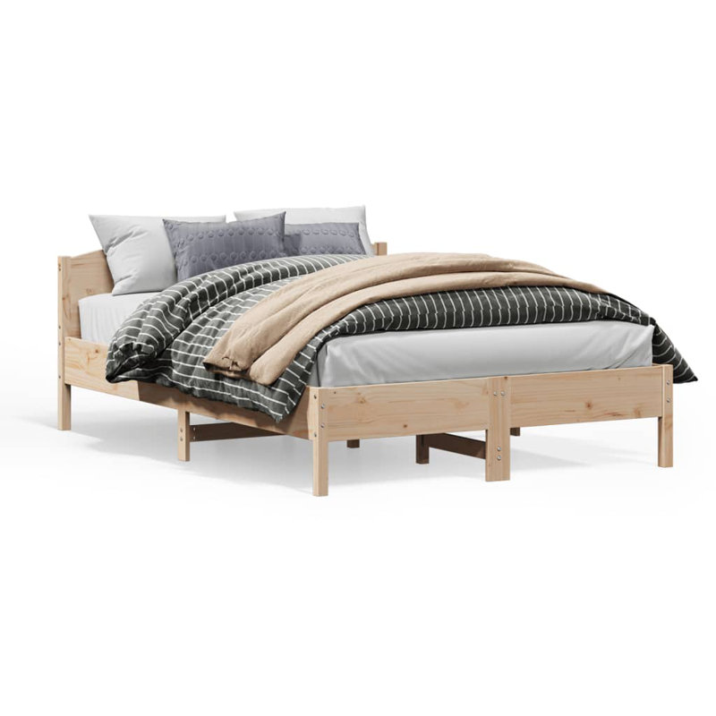 Peggy Solid Wood Bed, Natural, European Kingsize (160 x 200 cm)