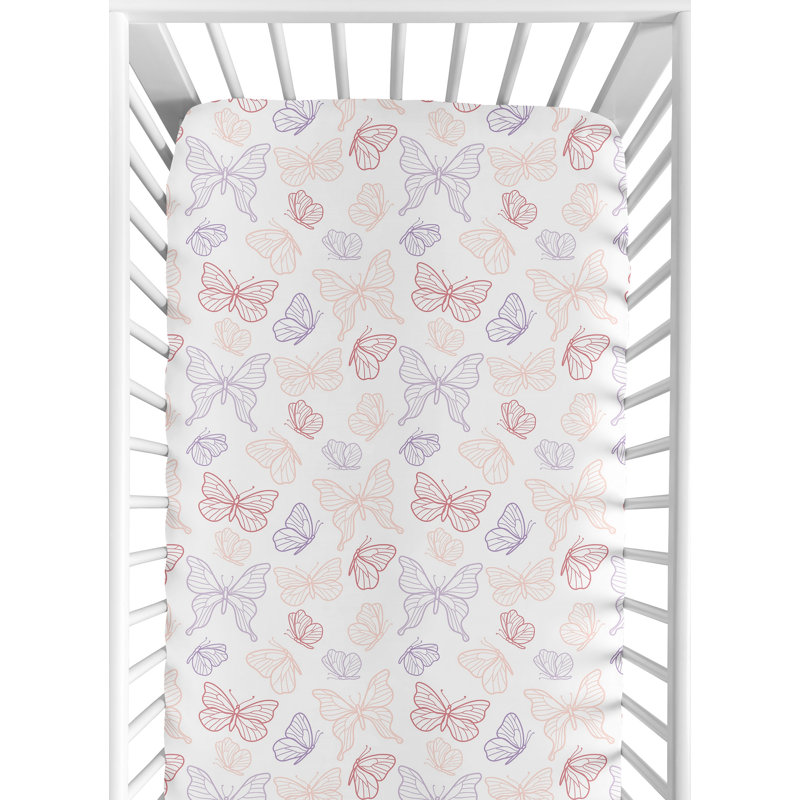 Drap-housse pour lit de bébé Butterfly