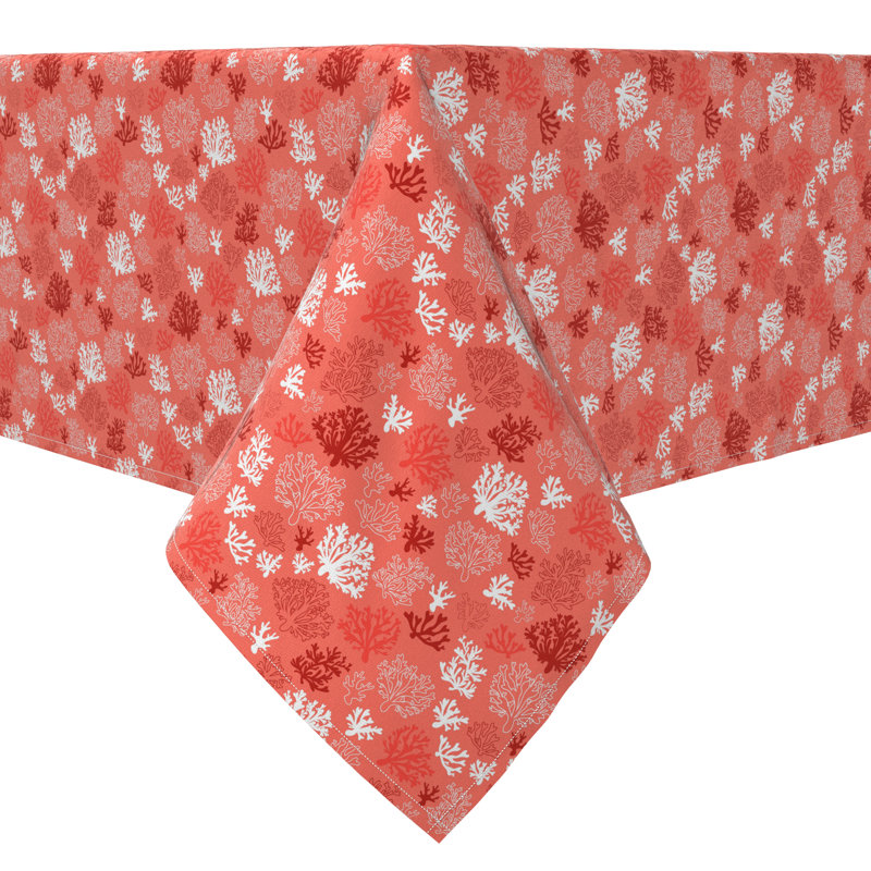 Rectangular Floral Cotton Twill Tablecloth