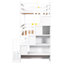Lit superposé simple blanc avec espace séparé et espace de rangement sous la finition
