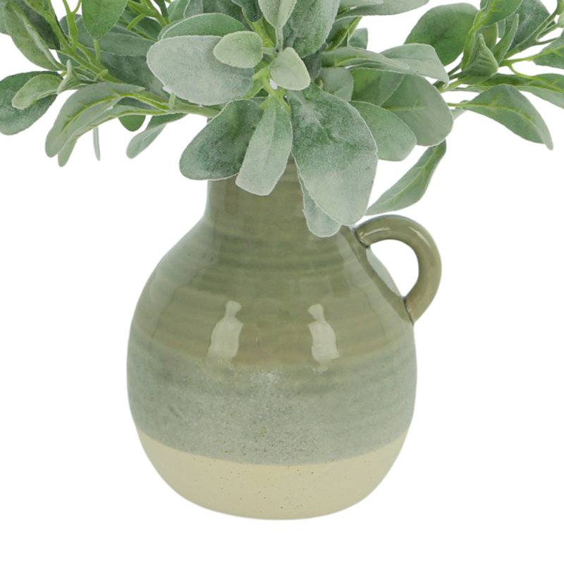 Lamb's Ear In A Ceramic Vase