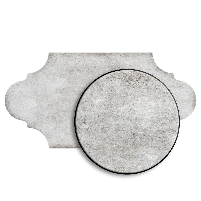 Alhama 6" x 13" Porcelain Stone Look Wall & Floor Tile, Gray