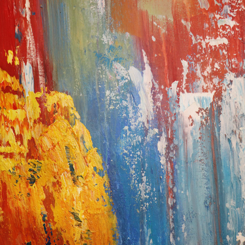 Spectre - peinture à l'huile abstraite multicolore peinte à la main sur toile