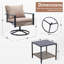 Ensemble de mobilier d'extérieur 3 pièces avec table basse à 2 niveaux-1747030422