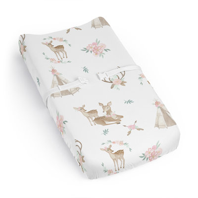 Deer Floral Changing Pad Cover Sheet by Sweet Jojo Designs