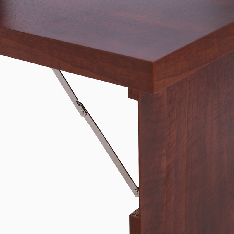 Wall Mounted Desk, Fold Out Convertible Desk, Multi-Function Computer Table Floating Desk With Shelves For Home Office, Mahogany