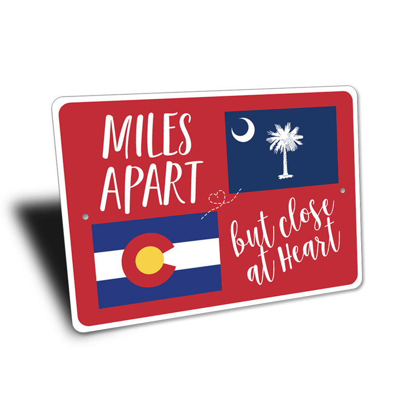 Signe en aluminium «Milespart but fermer au cœur», H 12 po x l 18 po x P 0,06 po