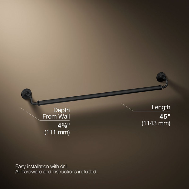 Kohler Artifacts Grab Bar, 42"W, Matte Black