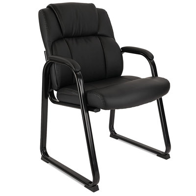 Leather Seat Waiting Room Chair with Frame