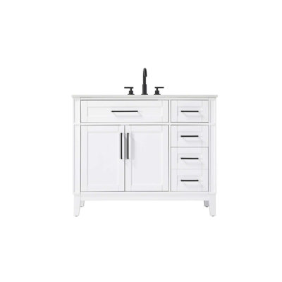 Meuble-lavabo simple 42 po blanc miel