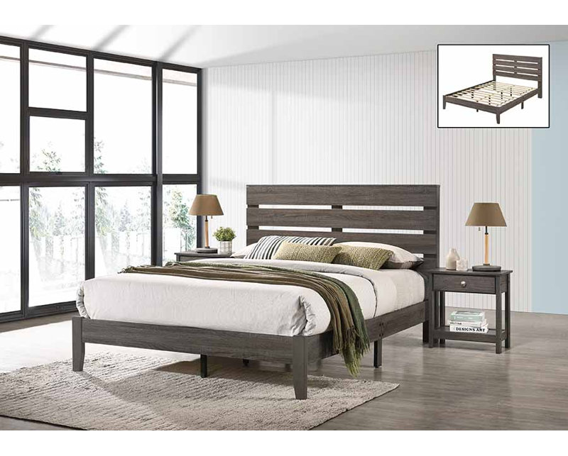 Kaya Solid Wood Slat Bed, California King
