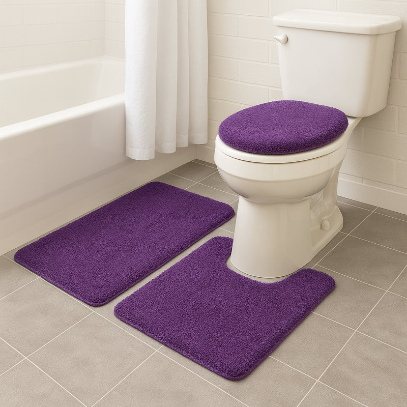 Saveion Non-Slip Bath Rug, Purple