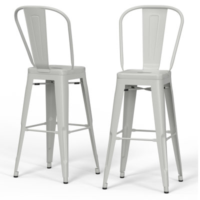 Fletcher Metal Contemporary Stools with Brace Support