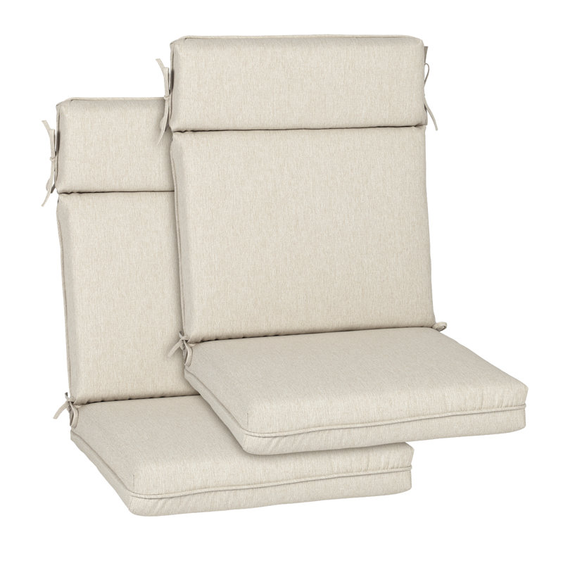 Ensemble de coussins de chaise d'extérieur à haut dossier, Taupe clair, L 21 po x P 20 po