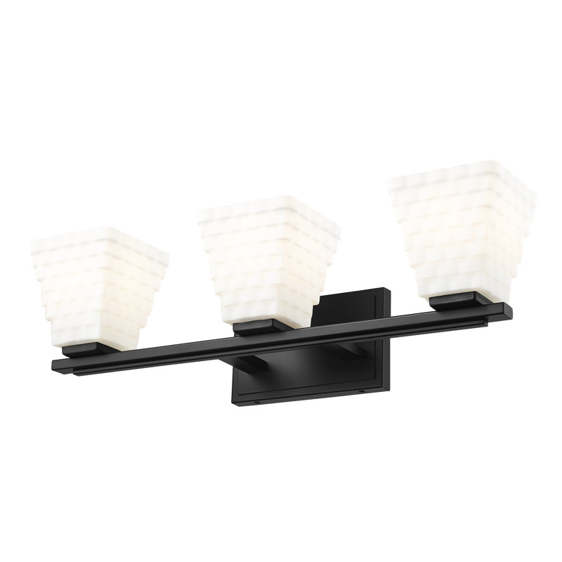 Ensemble de meuble-lavabo 3 lumières Teyona, Noir mat