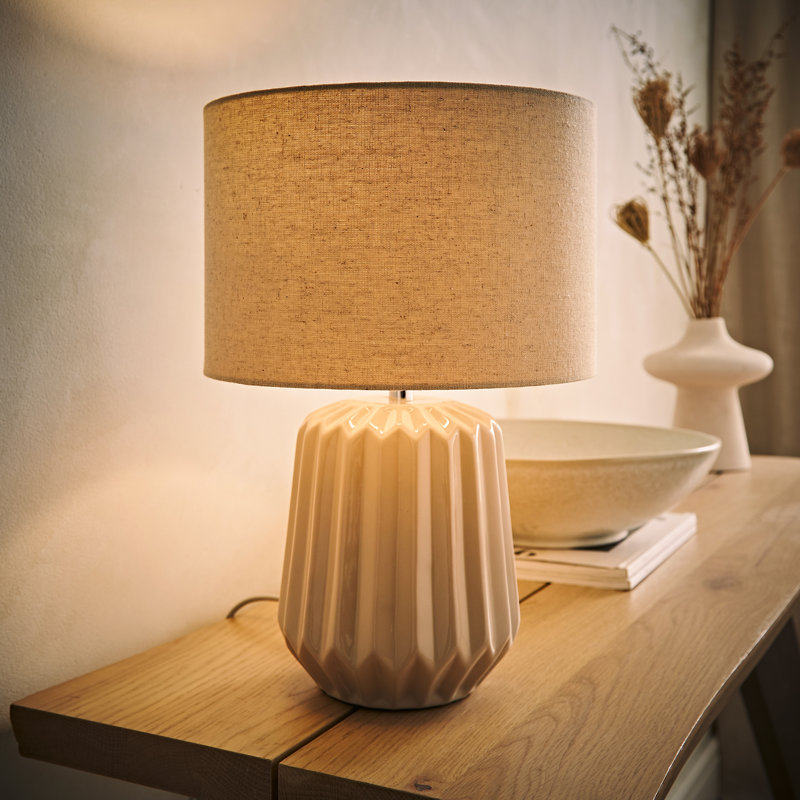 Daigen Ceramic Table Lamp, Cream, No
