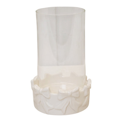 Round Bow Candle Holder with Glass Insert