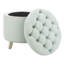Alethea Velvet Tufted Round Solid Colour Ottoman with Storage-93809760