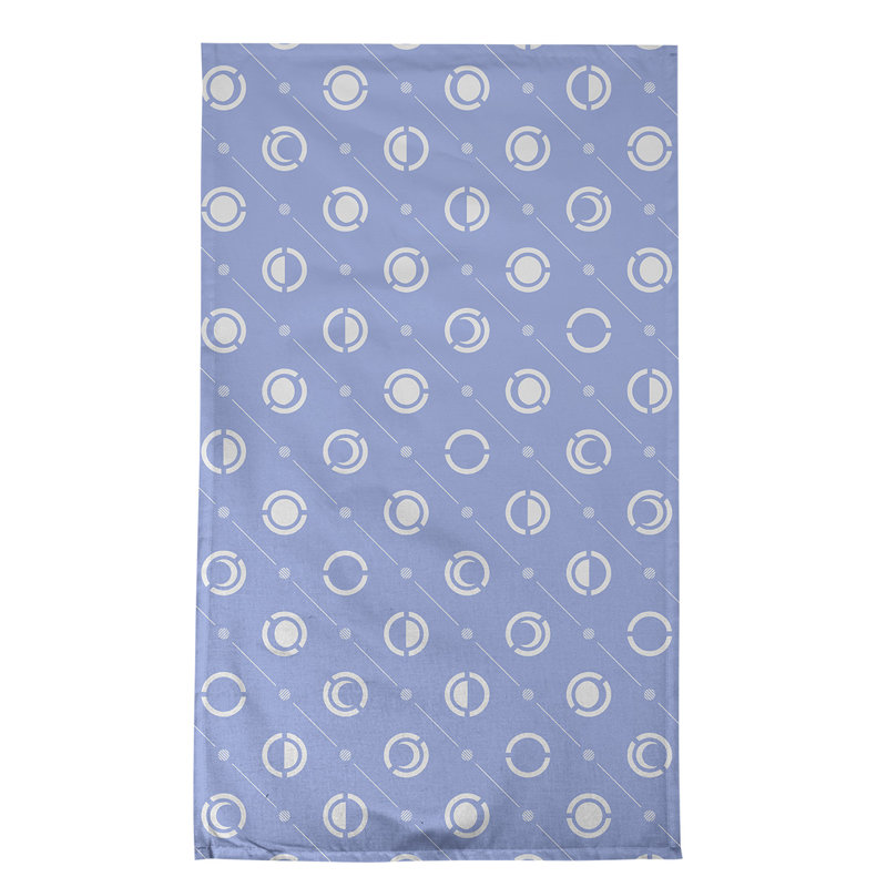 Torchon Moon phases, Violet moyen / blanc, Polyester sergé