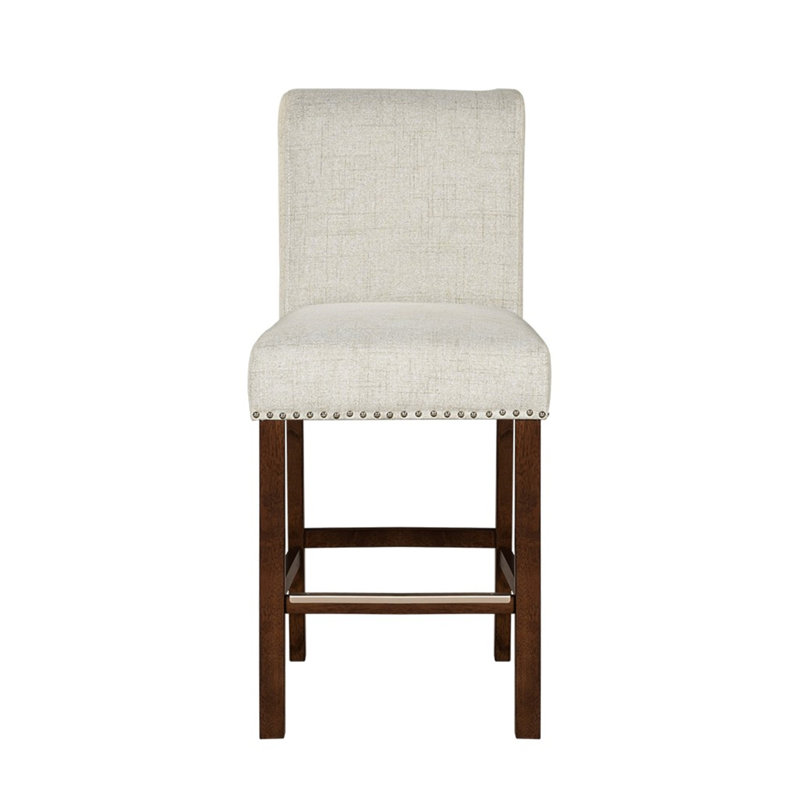 Wildon Home® Upholstered Counter Stool With Nailhead Trim Set Of 2