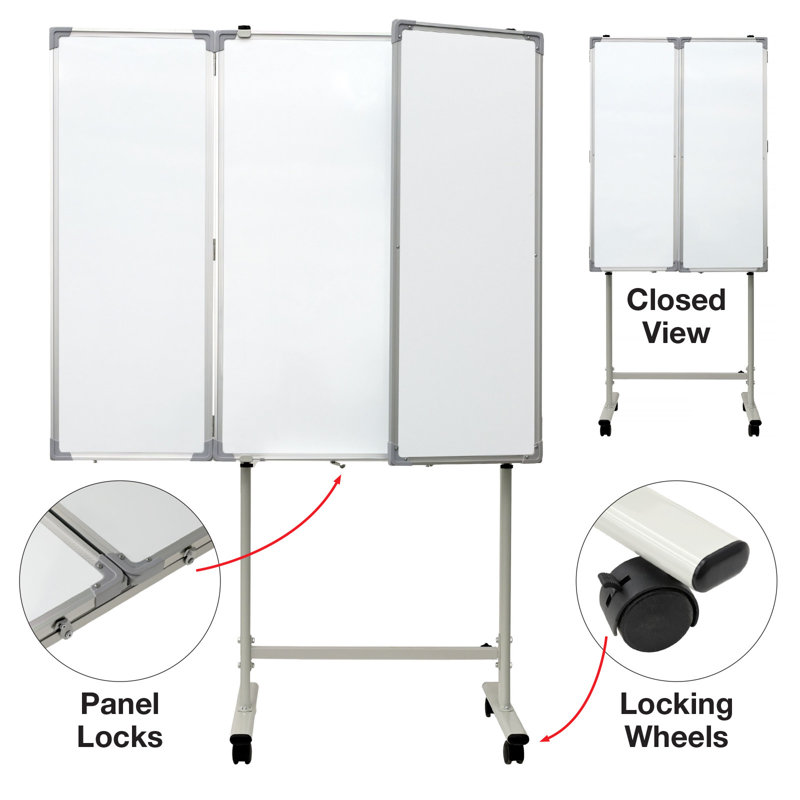 Tableau blanc magnétique sur pied, 40 po x 60 po