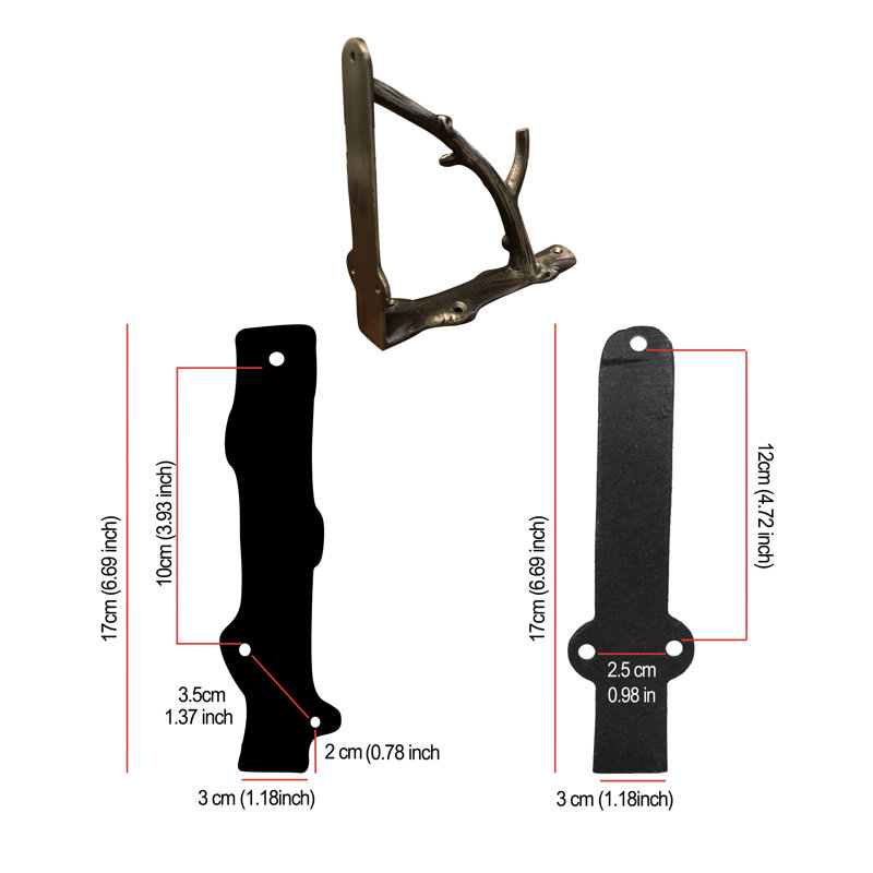 Jenkinsburg Branch Wall Shelf Bracket, Brown/Black