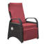 Fauteuil inclinable à inclinaison réglable avec coussin tissé à la main, coussin amovible et table pratique pour le jardin