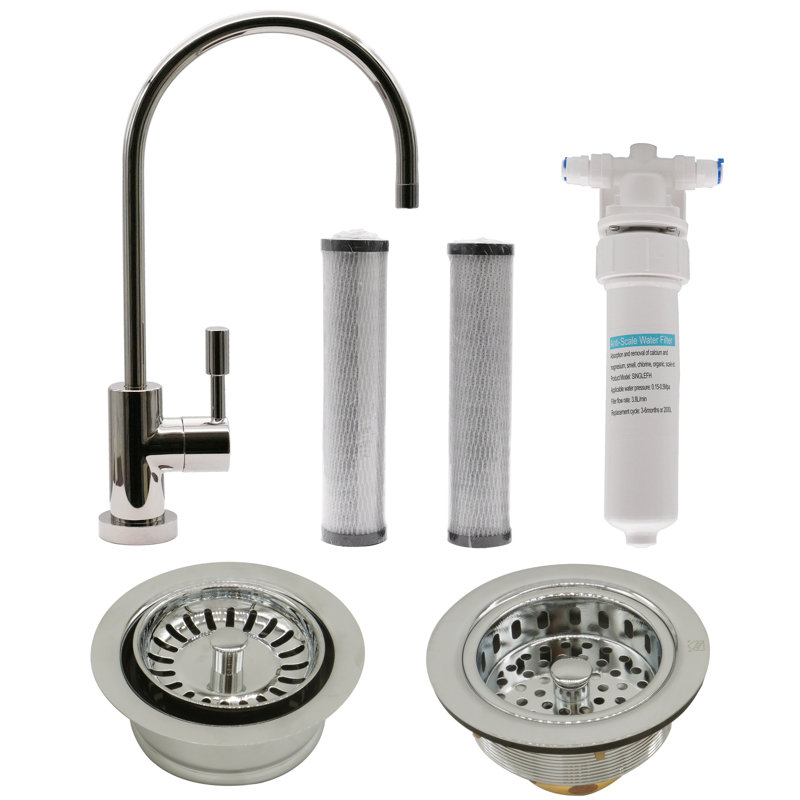Westbrass Kitchen Faucet with Soap Dispenser, Polished Nickel
